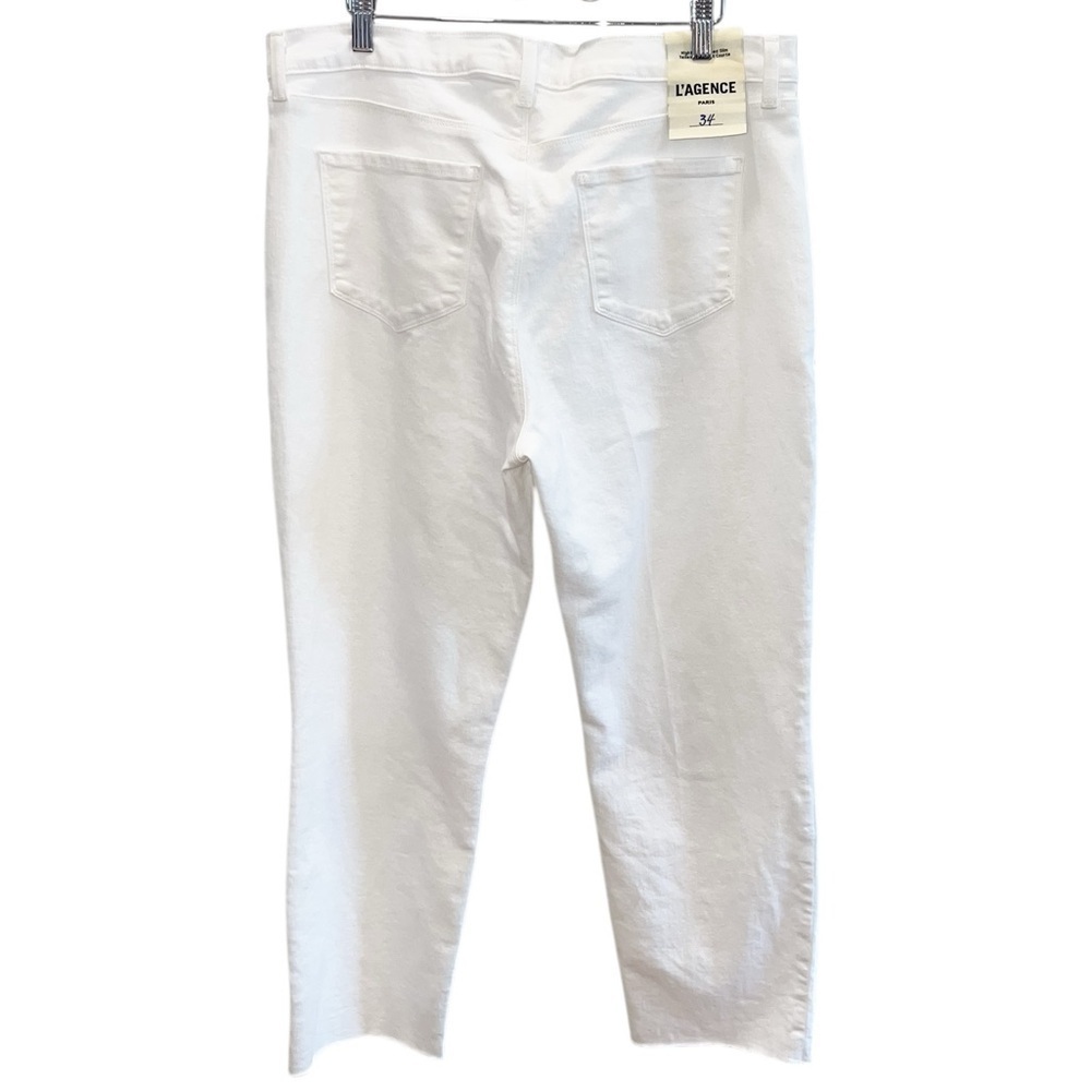 NWT L'AGENCE Sada High Rise Cropped Slim Jeans Blanc White - Picture 4 of 5